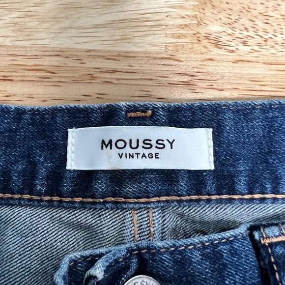 Moussy Vintage Womens Rhode Cropped Flare-Hi Jeans Distressed Raw Hem 28 New - Picture 9 of 11